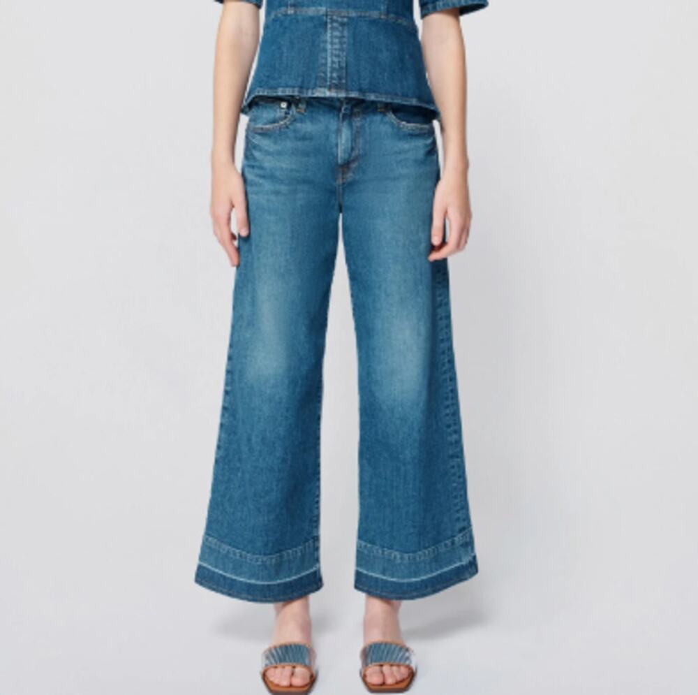 Simkhai Women's Jude Denim Mid-Rise Wide Leg Jeans Size 28
